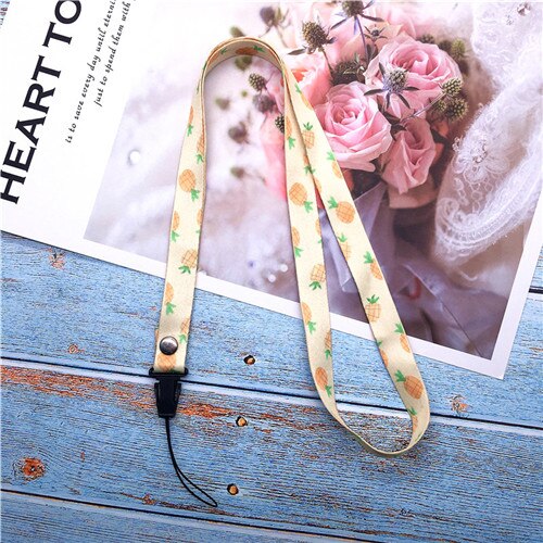 Fruit watermeloen Neck Strap Lanyards voor sleutels Id-kaart Gym Mobiele Telefoon Bandjes USB badge houder DIY Hang Rope Lariat lanyard: pineapple