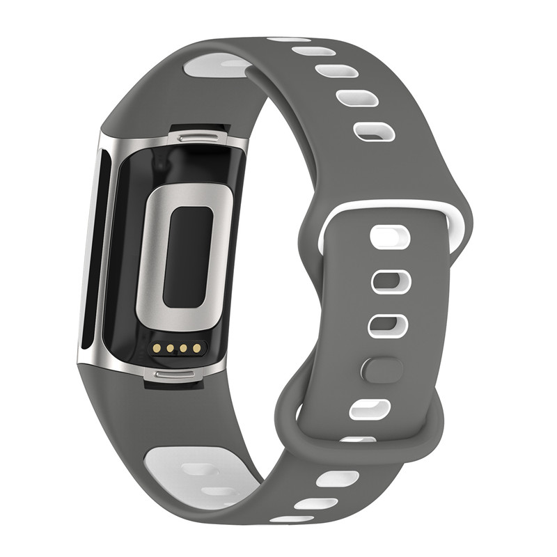Vervanging Band Voor Fitbit Lading 5 Band Siliconen Polsband Voor Fitbit Lading 5 Smart Horloge Lading 5 Band Polsband: xyst-grey white
