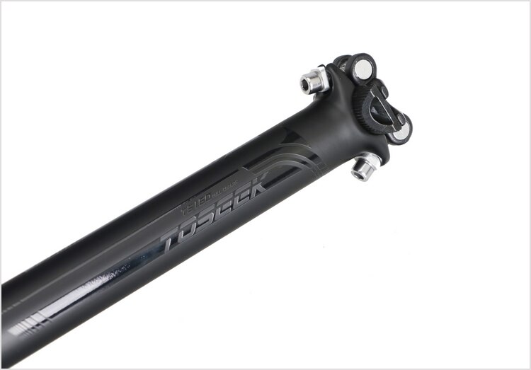 TOSEEK Nero Opaco Completa in Fibra di Carbonio Della Bicicletta Reggisella MTB Sella Della Bici Della Strada Della Bicicletta parti 27.2/30.8/31.6*350/400 millimetri