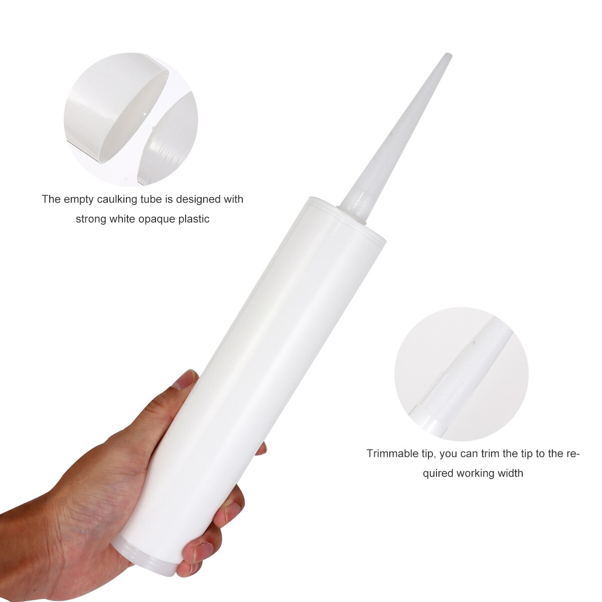 Tubos de plástico vacíos para calafateo, sellador recargable, tubo de calafateo, suministros para el hogar, 5 uds.
