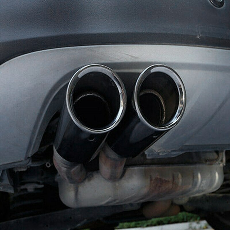 2X Titanium Zwarte Auto Uitlaatpijpen Staart Tips Voor Bmw E90 E92 325 328I 3 Serie
