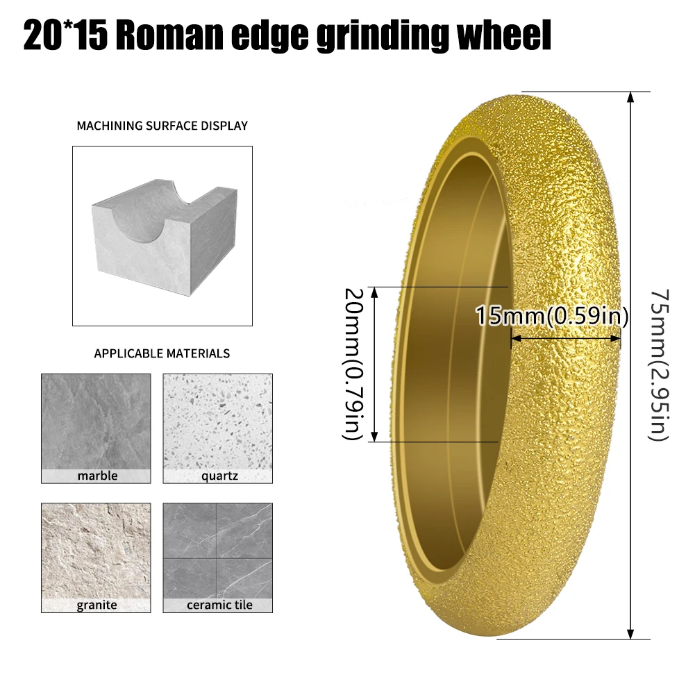 Diamentowe tarcze szlifierskie rzymski koło 100/125mm - lutowane tarcze robić profilowania krawędzi kamienia robić marmuru i płytek | Narzędzia robić rowkowania i szlifowania: > 32mm