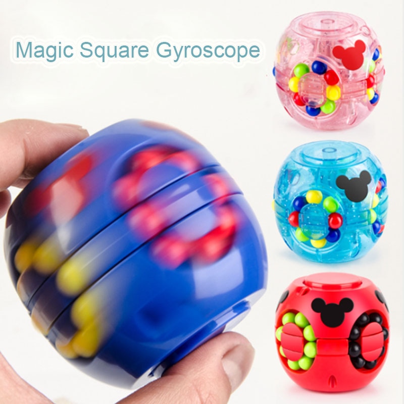 1pcs Little Magic Bean Gyro colorful magic Cube Fingertip Gyroscope stress relief cube Children's educational toys