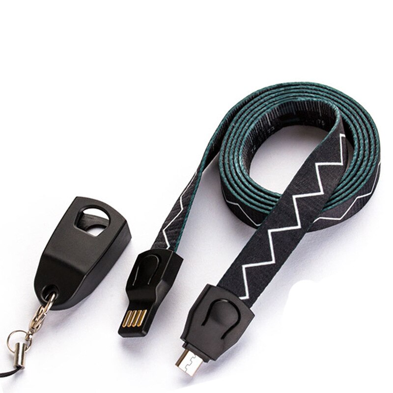 Lanyard usb-kabel riem data multi-oplaadkabel micro usb  c 3 in 1 snellaadkabel met sleutelhanger