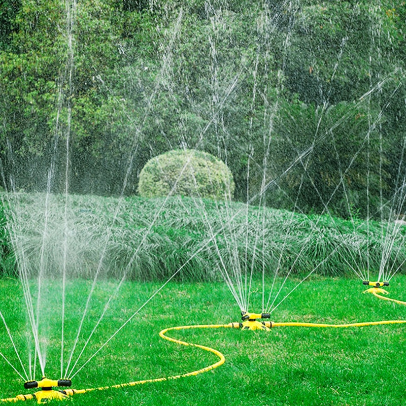 360 Degree Automatic Rotation Three-prong Sprinkler Irrigation Rotary Sprinkler Tandem Sprinkler Watering Device