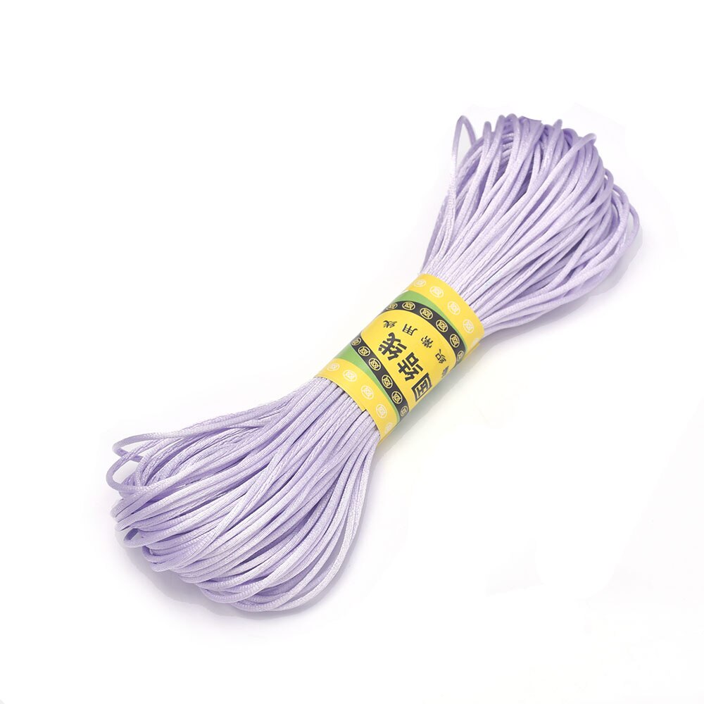 20 m 1,5 mm Satin--Nylon-Zierkordel, Rattail-Kordel, chinesischer Knoten: blass rosa grau