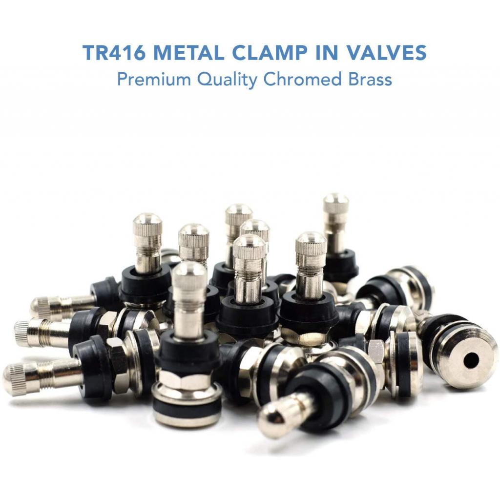25pcs TR416 Metal Valve Stems for .453" &amp; .625" Rim Holes Long 1 1/2 "