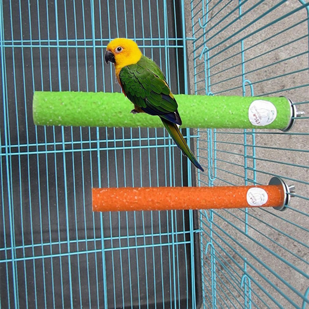 Cage à oiseaux seulement PVC bâton de ponçage jouets pour animaux de compagnie griffe d'oiseau tige de meulage 2.5 × 25 couleur aléatoire perroquet barre debout