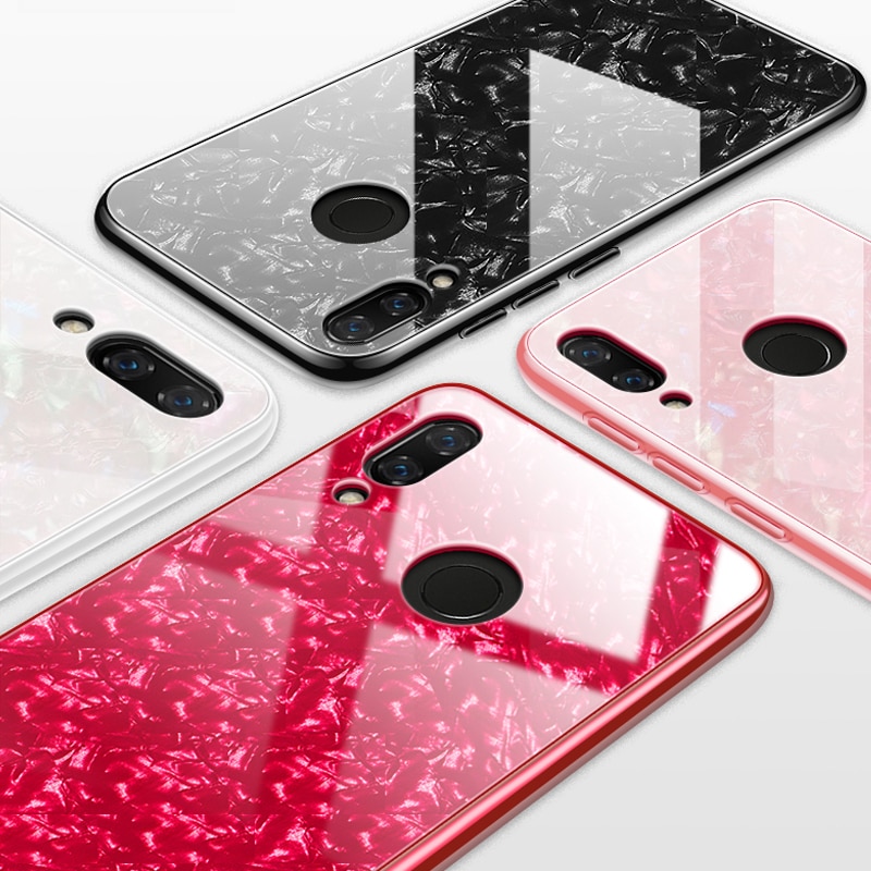 Shell Pattern For Xiaomi Mi 9 Tempered Glass Case Back Cover Soft TPU Anti-Scratch For Xiaomi Mi 8 Mi8 Lite Light Se Explore MI9