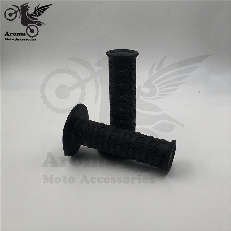 Manillar de motocross con esqueleto humano, empuñaduras de goma universales para moto KTM pit bike: Black