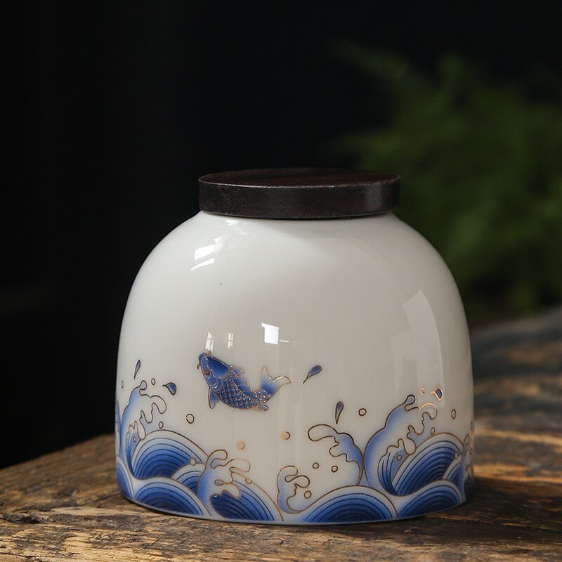 Bidons de thé tendance chinois en céramique, scellé, boîte, emballage de thé, récipient de noix: G