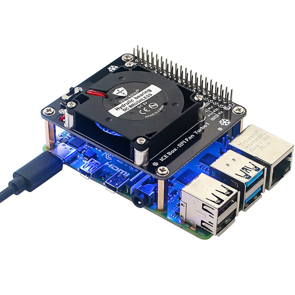 Warmteafvoer mini computercomponenten led koelventilatormodule kantoor met schakelaar voor raspberry  pi 4 model b
