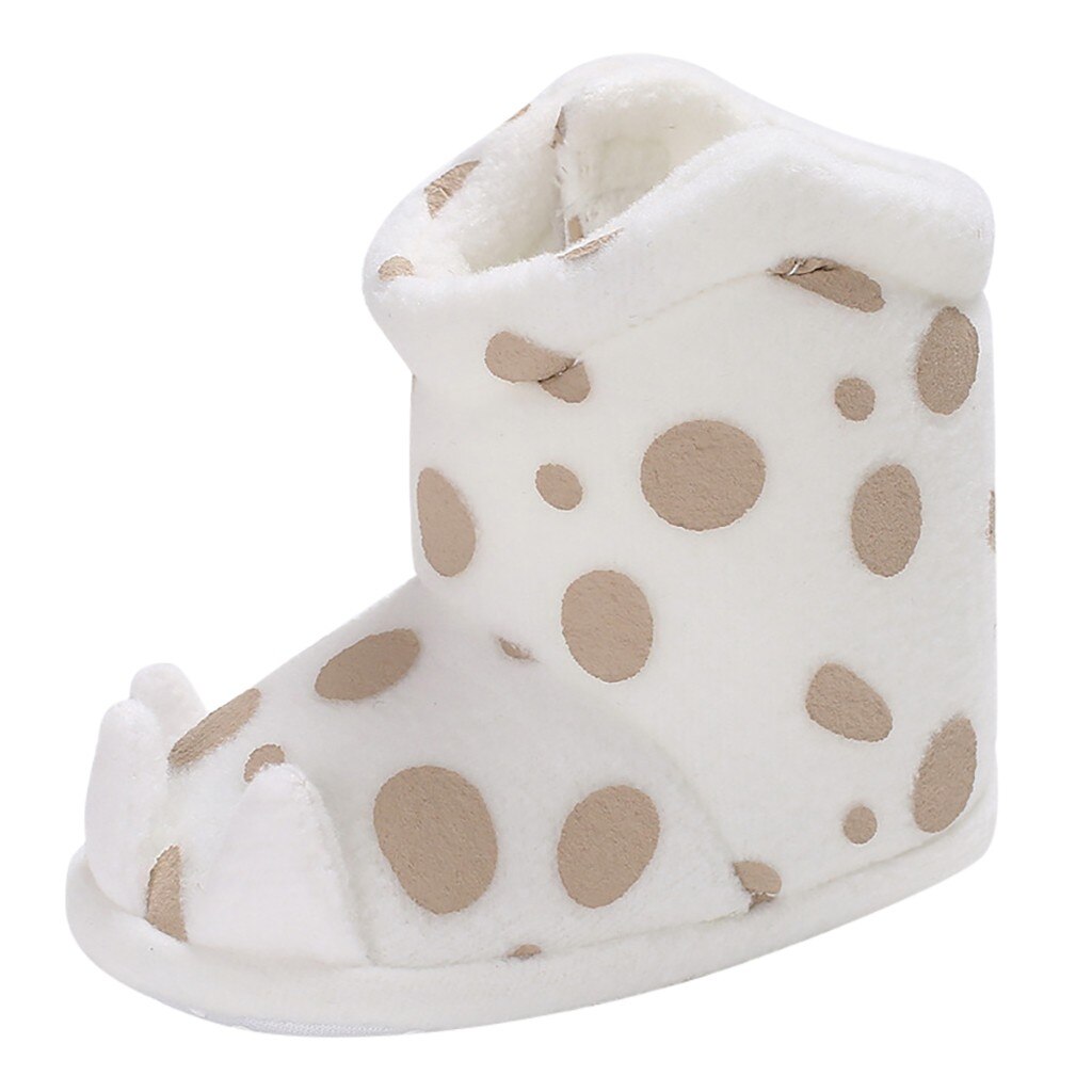Babylaarzen schoenen kinderen katoenen sneeuwlaarzen schoenen peuter kind babymeisjes schattige peuter eerste wandeling winterlaarzen stippen schoenen: Wit  / 13