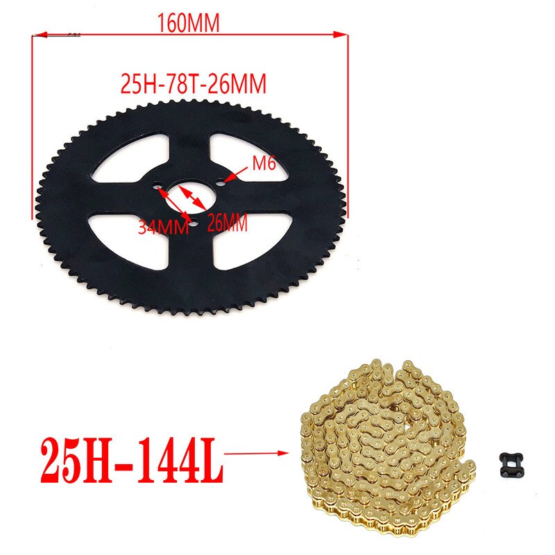 25H 55T 65T 68T 70T 80T 92T Tand 29/54/55mm Tandwiel Voor 47CC 49CC Mini Moto Atv Quad Dirt Pit Pocket Bike: L