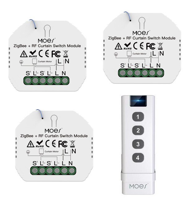 1-5Pcs Tuya Wifi Rf Roller Blind Shutter Smart Gordijn Switch Module Gemotoriseerde Rolluik Jaloezieën Motor 2mqtt Werken Met Alexa: kit 3