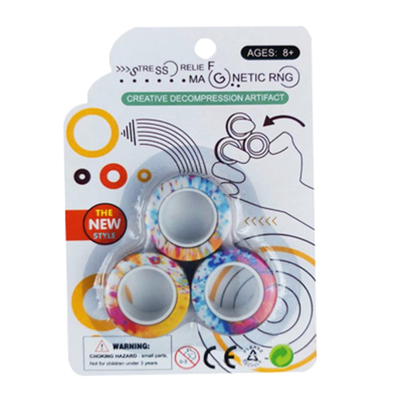 3 sztuk zabawki typu Fidget antystresowy śmieszne Fidget Spinner bransoletka magnetyczna pierścień rozpakować zabawki magiczny pierścień rekwizyty narzędzia stres stres zabawki: NO.1727