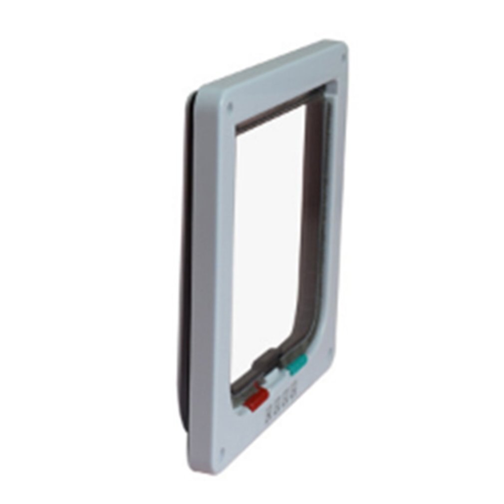 Drzwi skrzydłbyć winnym kota z blokadą drzwi skrzydłbyć winnym bezpieczeństwa dla psa kot kotek małe zwierzę domowe brama zestaw drzwiowy kot drzwi artykuły dla zwierząt: Szary / Xl