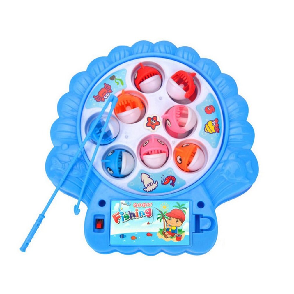 Juego de pesca giratorio Musical para niños, juguetes deportivos para el aire libre, con forma de concha de doble capa