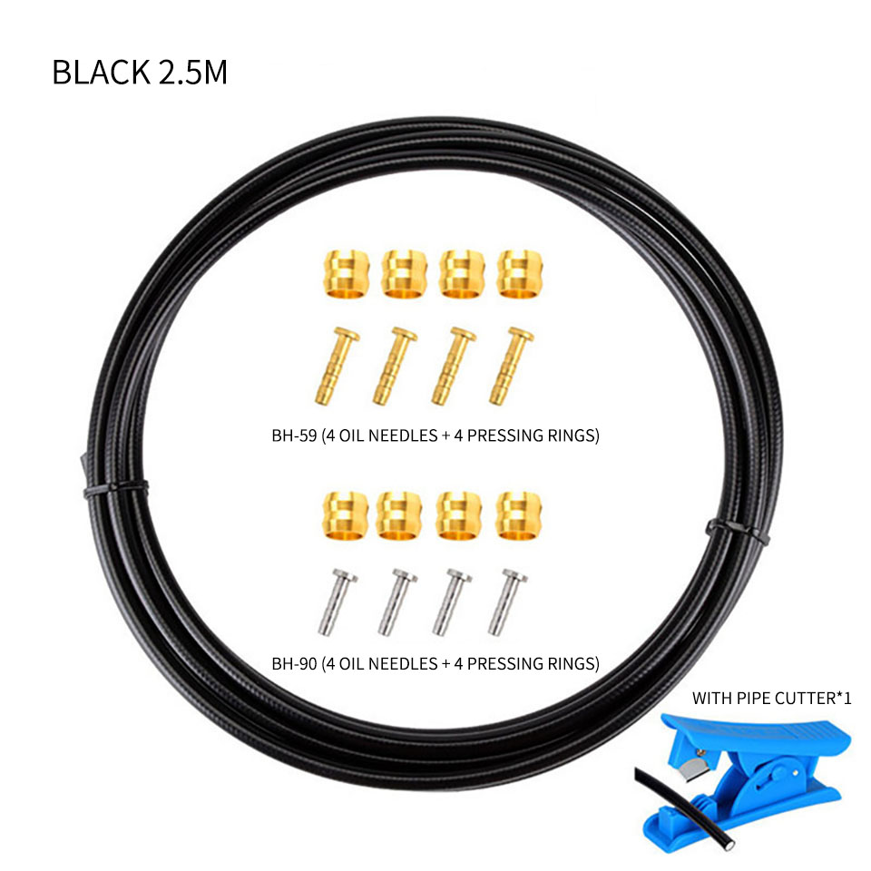 1 Set 2.5Mx5MM Mountain Bike Brake Hose Cable Kit Brake Hose Pipe Shell Hydraulic Disc Brake Hose Hose With Bicycle Hose Cutter