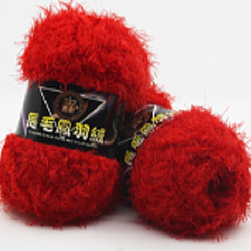 Breien Pluche Garen Langharige Hand-Gebreide Diy Sjaal Trui Imitatie Bont Nertsen Down Medium En Dik Hand-Gebreide Garen: Rood