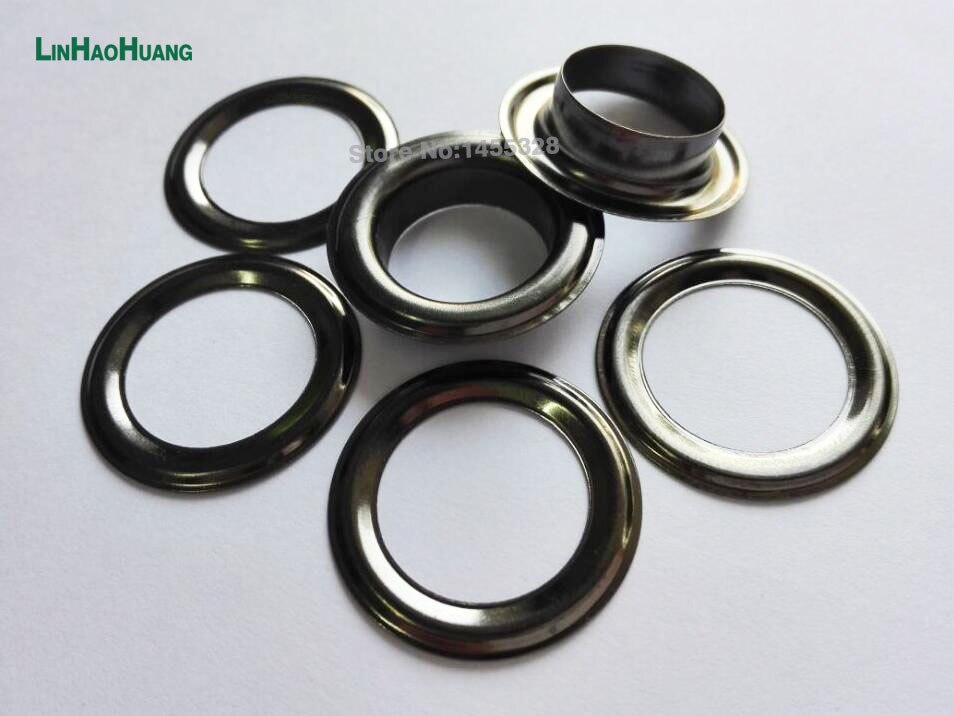 100 stk/parti innvendig 17.5mm store runde metall-messing eyelets med skive metallhylser nikkel/svart nikkel/bronse
