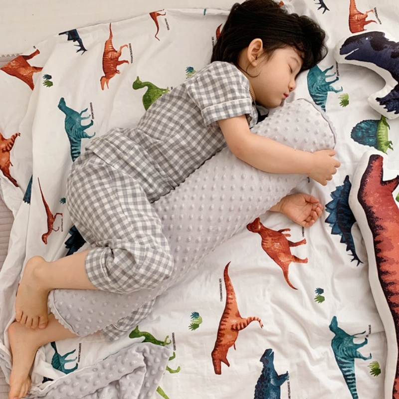 INS-almohada relajante para recién nacido, Cojín cilíndrico de terciopelo, multifuncional, anticolisión, ropa de cama para bebé