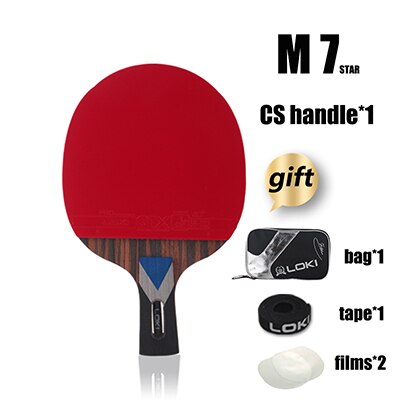 LOKI M 7 Star Table Tennis Racket Carbon Tube Tech PingPong Bat Competition Ping Pong Paddle for Fast Attack Arc: Short handle