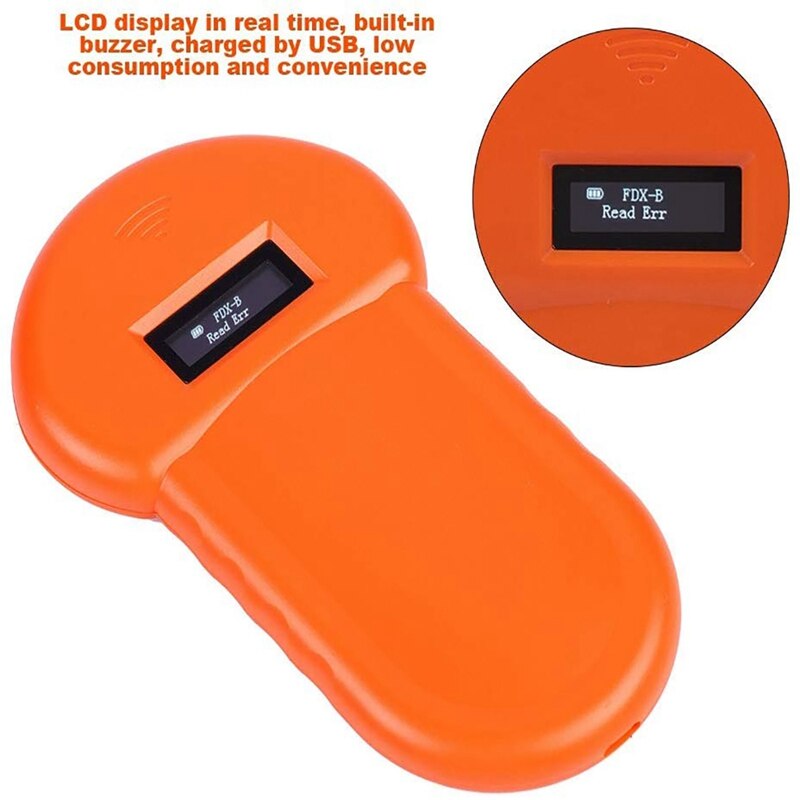 134.2KHz Pet ID Reader Animal Chip Digital Scanner USB Rechargeable Microchip Handheld Identification General Application