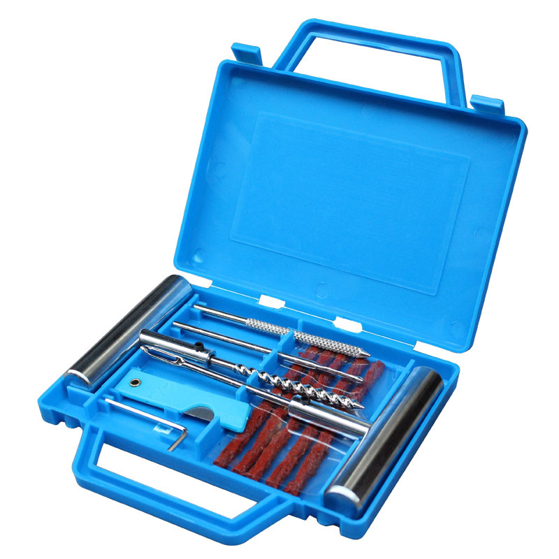 11Pcs Bandenreparatieset Auto Motorfiets Fiets Emergency Heavy Duty Tubeless Bandpunctuur Professionele Reparatie Kit Plug Set: Rood