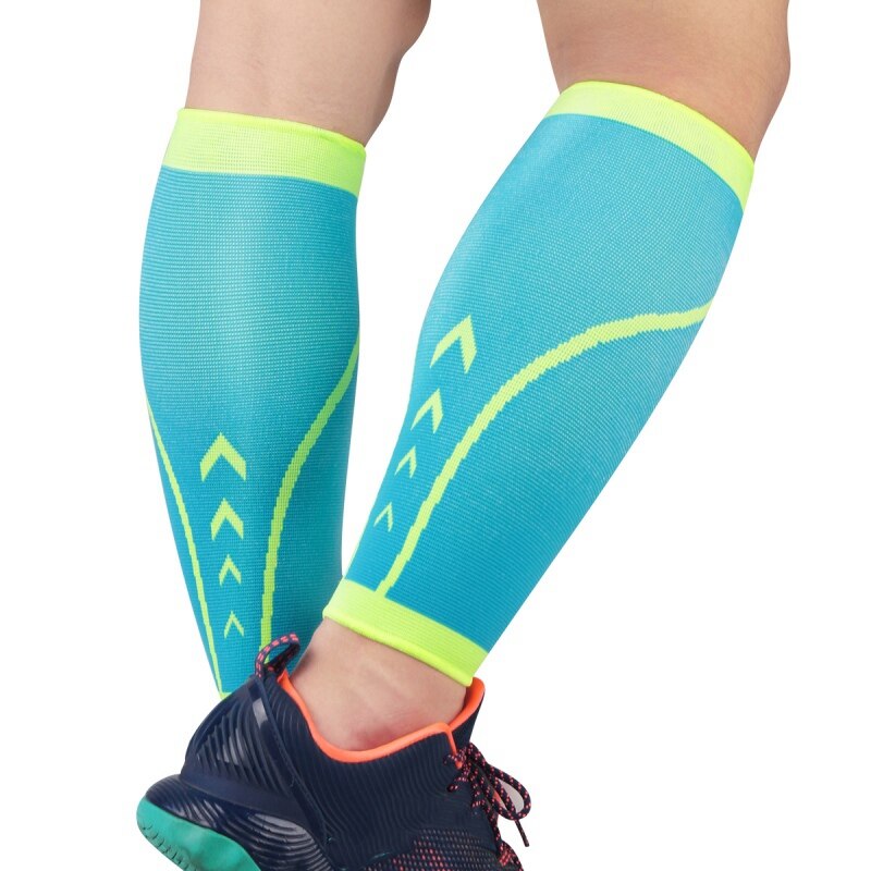 1 pièces sport Compression jambe manches antidérapant Football basket-ball veau soutien protecteur chaussettes en cours d'exécution protège-tibia soulagement de la douleur: L / XL