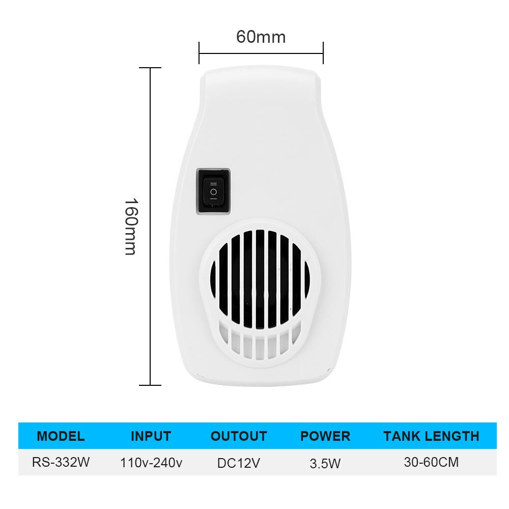 Aquarium Coldwind Cooling Ventilator Laag Geluidsniveau Hangen Op Water Plant Koeler Temperatuurregeling Marine Aquarium Koraalrif: 3.5W-White / EU Plug