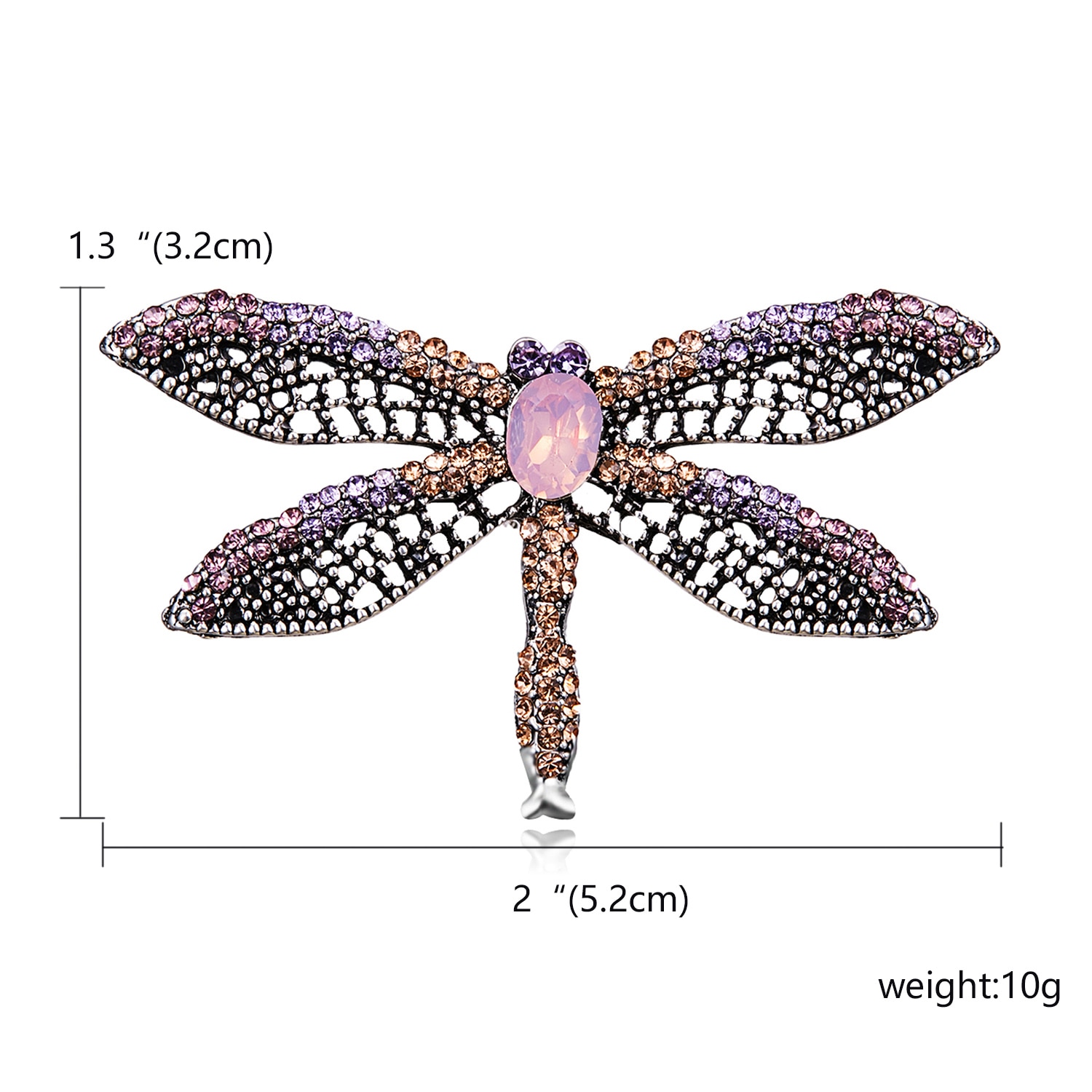 Rinhoo sommerfugl guldsmede fugl dyrebrocher til mænd kvinder metal rhinsten insekter banket bryllup broche nåle: 4