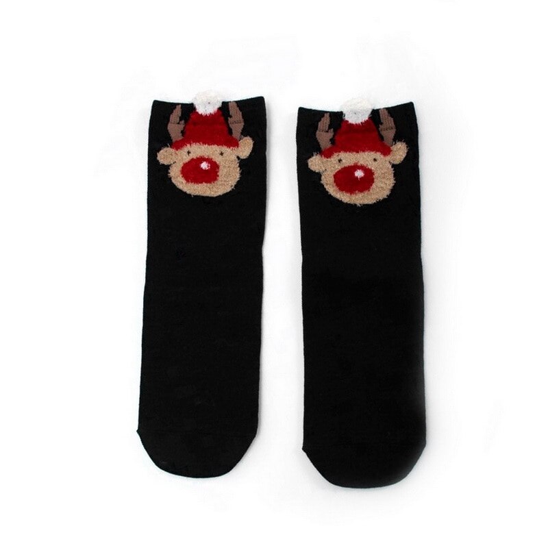 Christmas socks elk animal ears autumn and winter cotton sweet socks For year: G353349