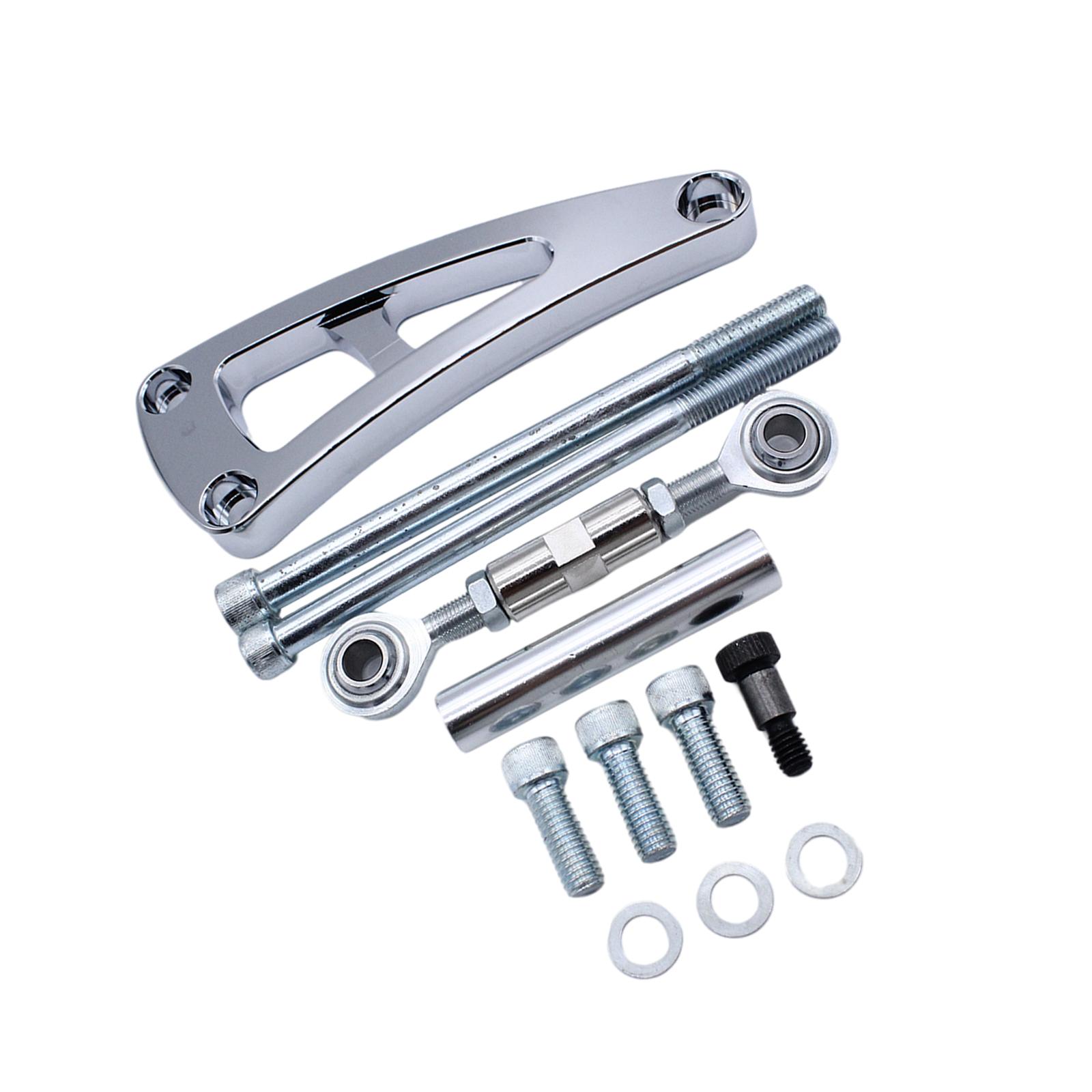 Alternator Bracket Kit with Long Water Pump Replacement Accessories Chrome Automotive Car for Chevy Engine Hz-6423-C