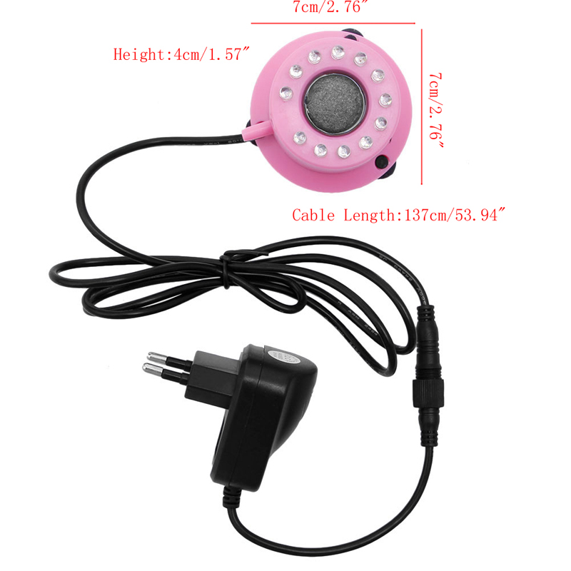1pc akvarium mini färgglada nedsänkbara ljus 12 leds luftridå bubblor akvarium tillbehör eu plug
