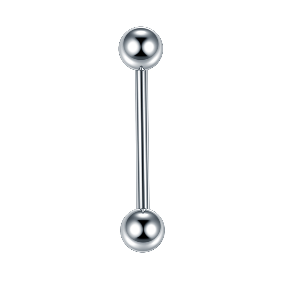 Piercings de lengua de titanio con rosca interna, barra Industrial, anillo para lengua, barra, oreja, Tragus, hélice, joyería para el cuerpo, 1 ud.: Gris