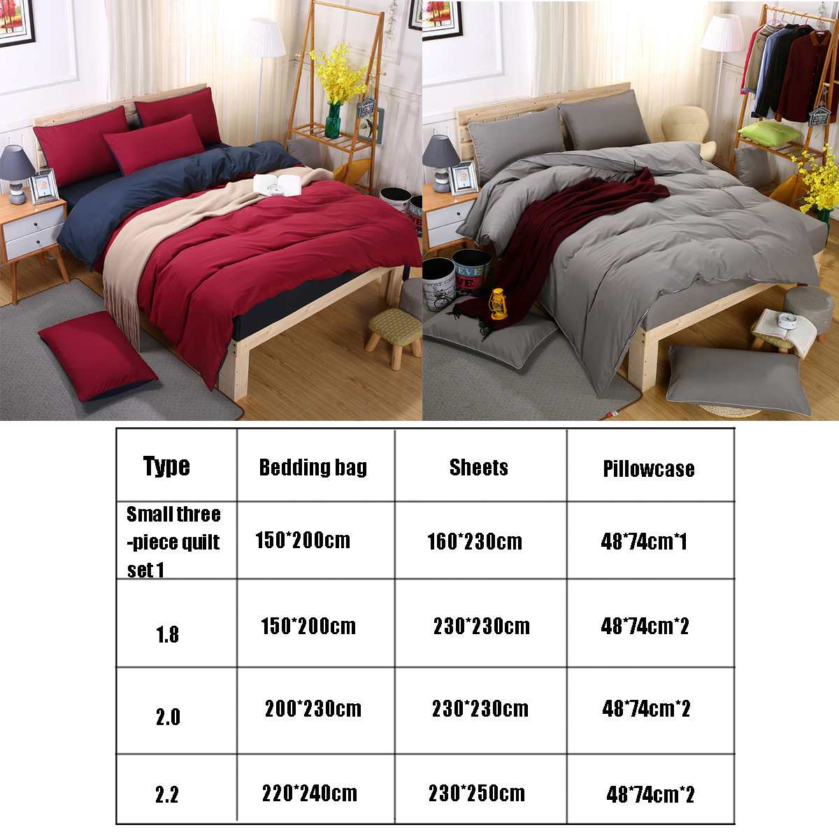 4 stuks zachte kleuren dekbedovertrekset met kussensloop, dekbedovertreksets voor beddengoed, beddengoedsets voor hotels, textiel en bedbenodigdheden