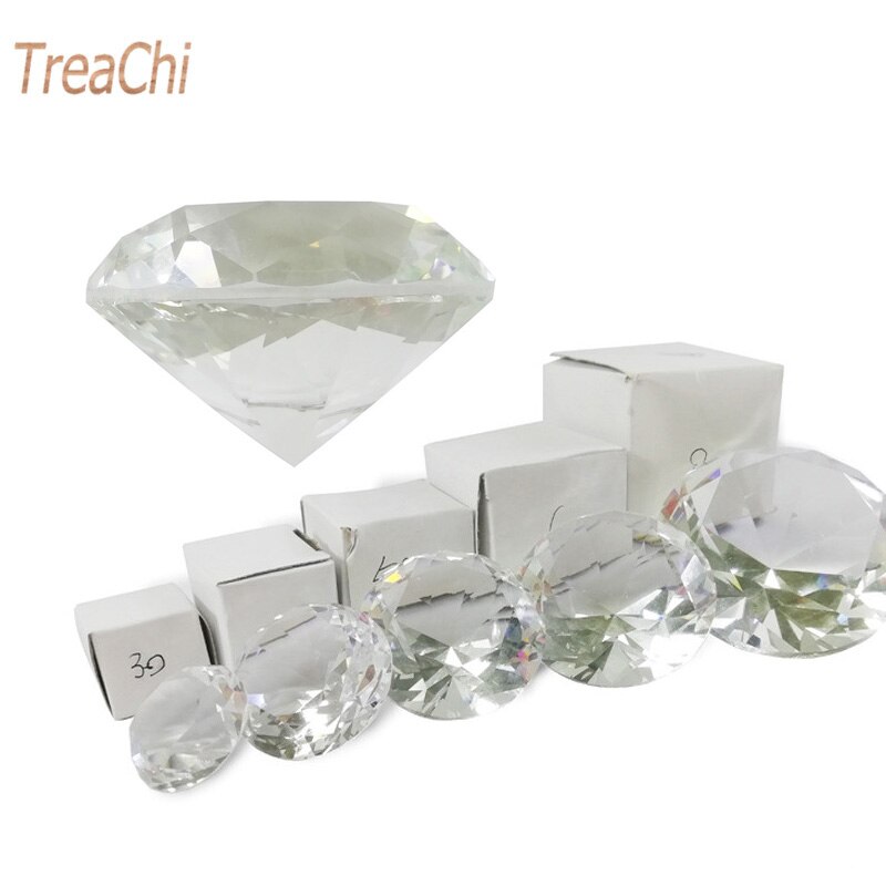 Crystal Clear Presse-papier Geslepen Glas Giant Diamond Sieraden Decor Craft Decoracion