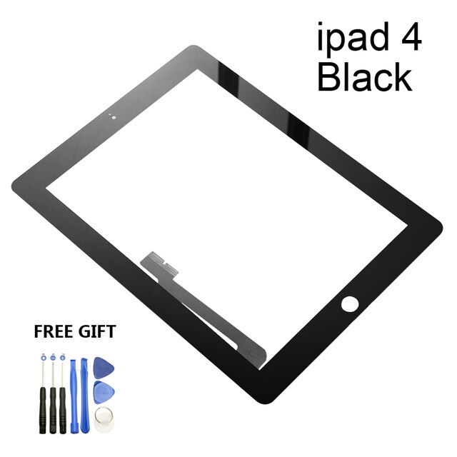 Voor Apple Ipad 4 Touch Screen A1458 A1459 A1460 Vervanging Digitizer Sensor Glass Panel Lcd Outer: Black NO Button