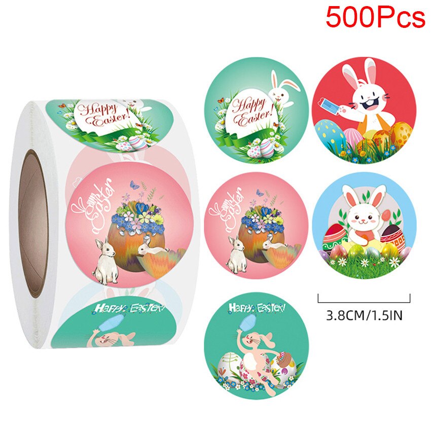 100-500pcs Happy Easter Stickers 1.5inch Cute Rabb... – Grandado