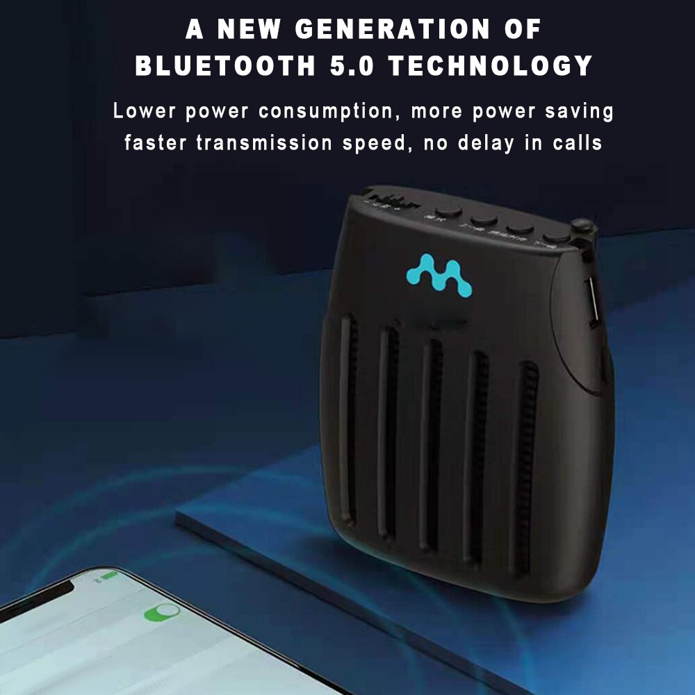 ICREATIVE Portable Classroom Voice Amplifier Teachers BT5.0 Rechargeable Wireless Speakers Horn Loudspeaker with Microphone