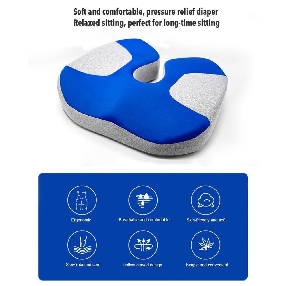 Memory Foam Zitkussen Orthopedisch Kussen Stuitbeen Bureaustoel Kussen Hip Autostoel Rolstoel Heupen Massage Wervels Seat Pad