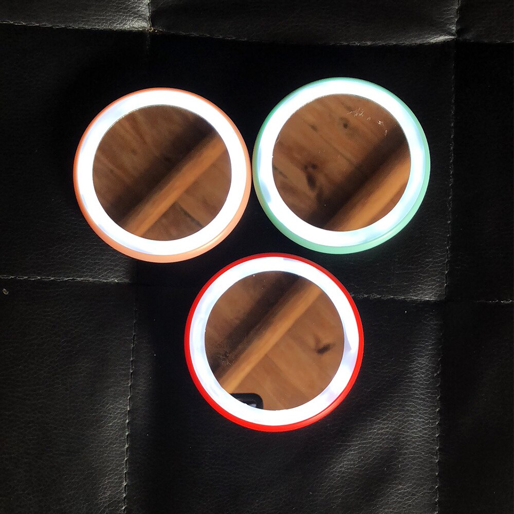 Espejo portátil de mano para maquillaje, espejo Led para damas, espejo de mano cosmético y espejos LED de viaje con sensor de belleza para chicas