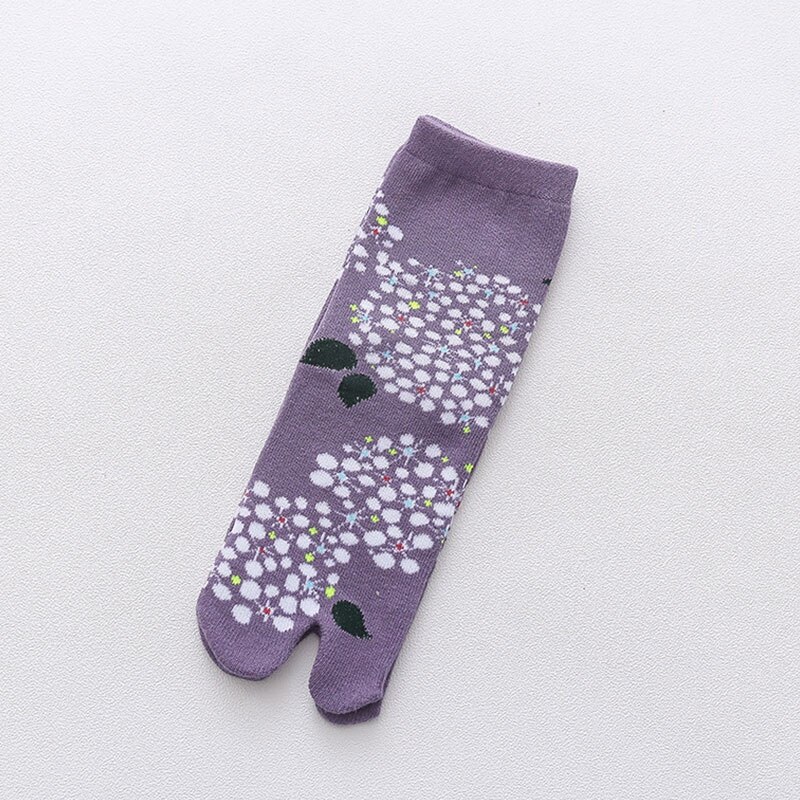 Tongs Kimono en coton à deux orteils pour femmes, chaussettes de sandales Tabi, chaussettes à orteils fendus, Tube central Animal de dessin animé: 02