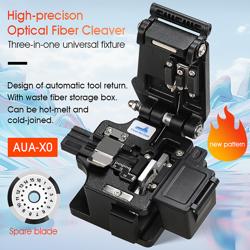 AUA-X0 High-precision Fiber Cleaver with Waste Fiber Box Fiber Optic Cable Cutter Fiber Fusion Splicer Cutter