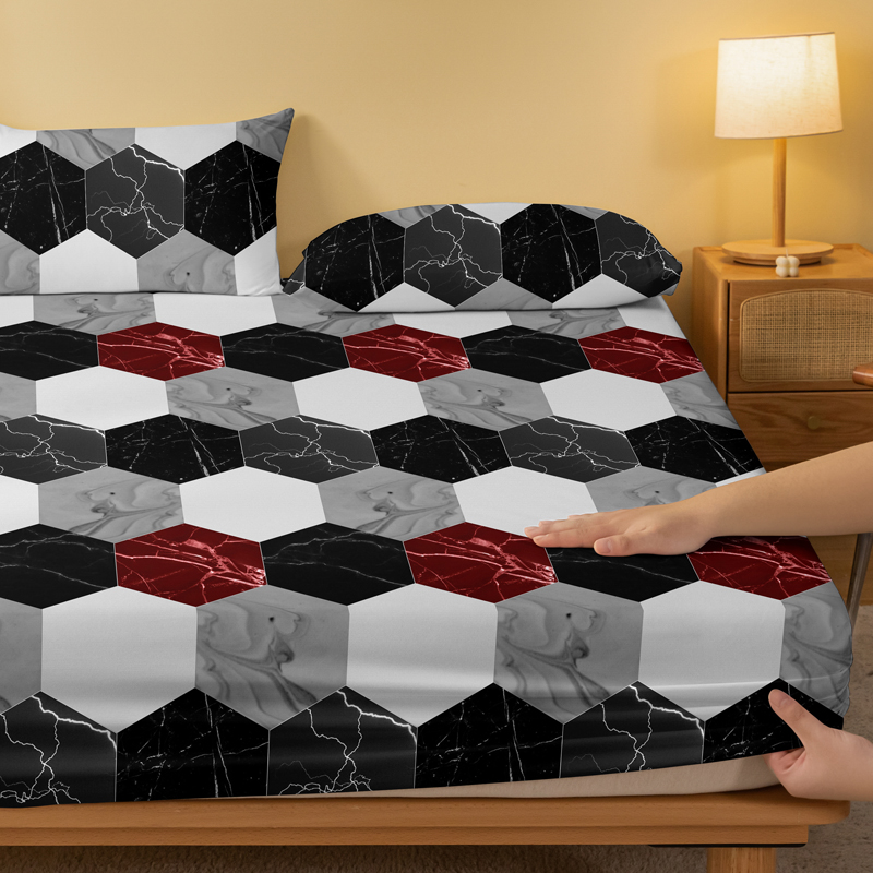 1 pieza de sábana esmerilada con patrón de mármol a la , colcha estampada para dormitorio, ropa de cama (excluyendo fundas de almohada)