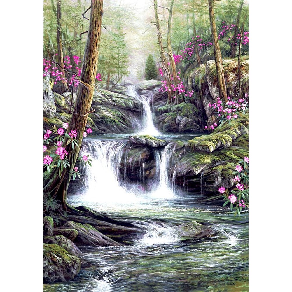 5D BRICOLAGE Plein Carré Diamant Peinture Montagne Paysage Broderie point De Croix Mosaïque Strass Halloween Décor