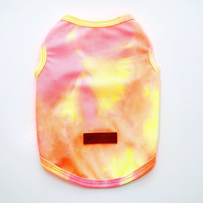 Tie Dye Pet Clothes Vest Dog Shirt Puppy Pet Clothing For Small Medium Dogs Chihuahua Yorkie Casual Breathable Costume: Pink / XS