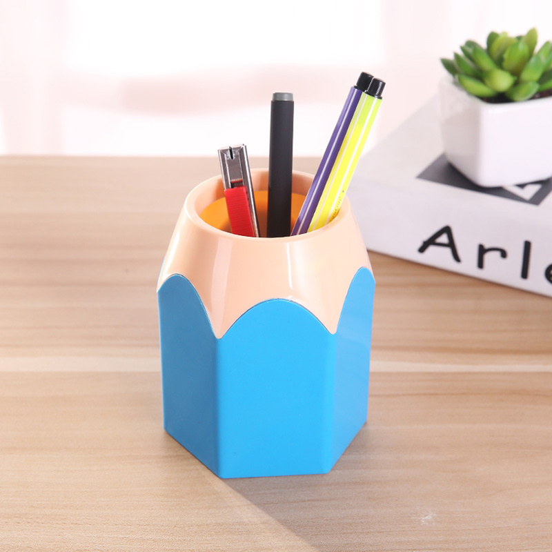 1 Uds Mini lapicero de oficina, florero de almacenamiento para estudiante, vaso de de papelería, estuche de brocha de maquillaje