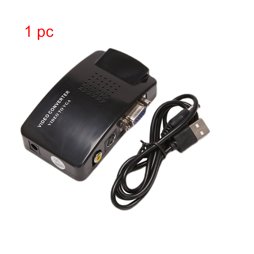 Av Naar Vga Adapter Rca Vga Converter Pc Rca Composiet S-Video Av Ingang Naar Pc Vga Lcd Output Converter Schakelkast: Glod